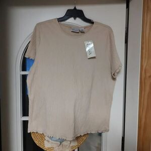 New Basic Editions Tan Colored Short Sleeve Top Size Women's 1X